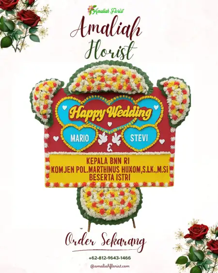 Papan Bunga Pernikahan Bonjok